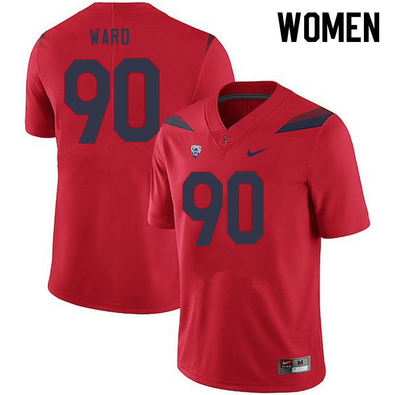 Women #90 Isaiah Ward Arizona Wildcats College Football Jerseys Stitched-Red